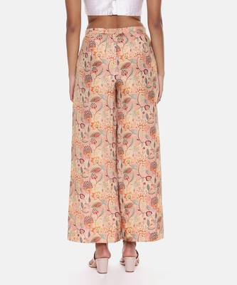 Muslin Printed Aqua Ivory Pant 4
