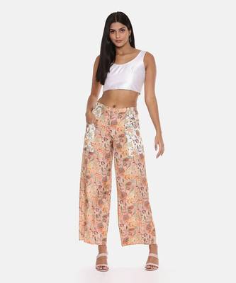 Muslin Printed Aqua Ivory Pant 5