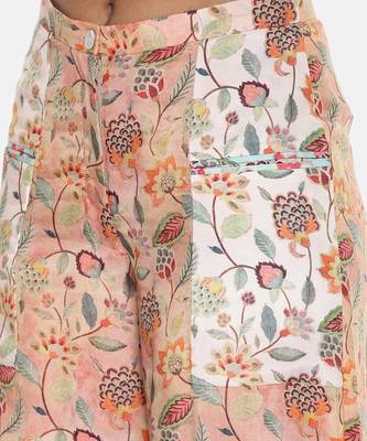 Muslin Printed Aqua Ivory Pant 6