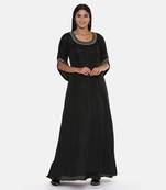 Black Silk Emroidered Gown
