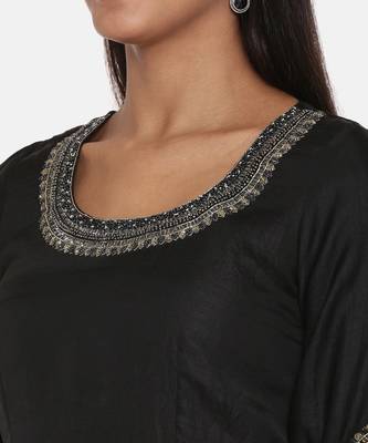 Black Silk Emroidered Gown 2