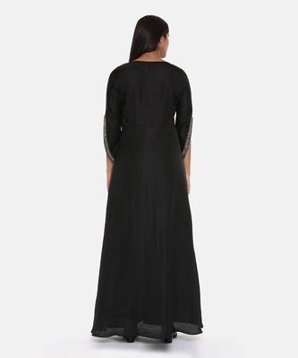 Black Silk Emroidered Gown 5
