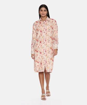 Pink Muslin Printed Dress 1
