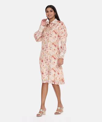 Pink Muslin Printed Dress 3