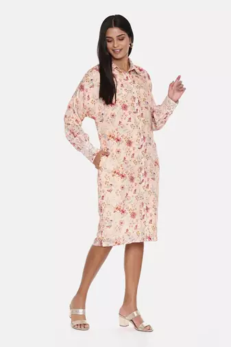 Pink Muslin Printed Dress