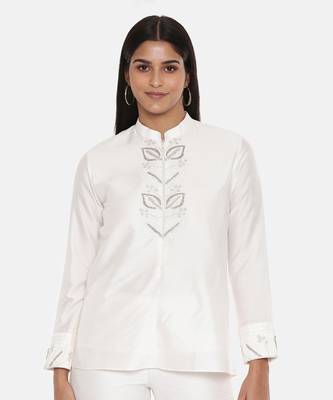 Classic Ivory Cotton Silk Co-ordset 1