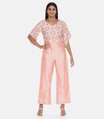 Pink Silk Chanderi Jumpsuit