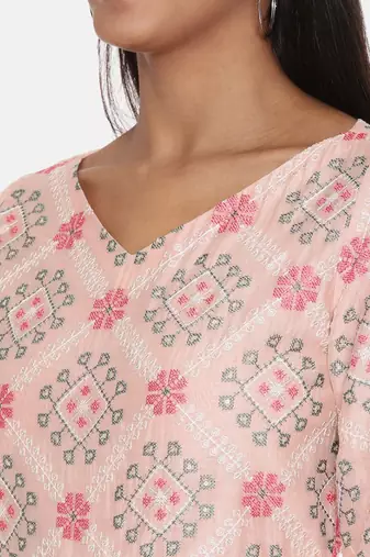 Pink Silk Chanderi Jumpsuit