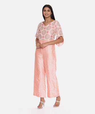 Pink Silk Chanderi Jumpsuit 3