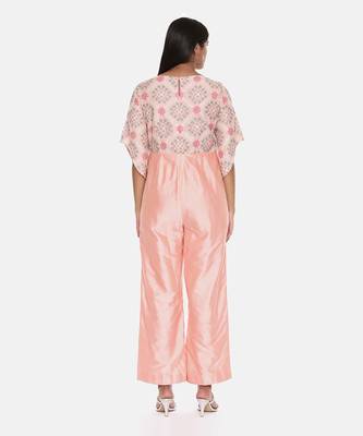 Pink Silk Chanderi Jumpsuit 5