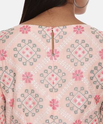 Pink Silk Chanderi Jumpsuit 7
