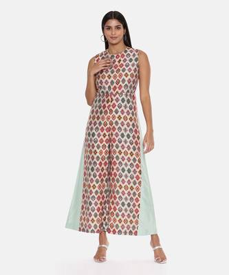 Chanderi Printed Jumpsuit 1