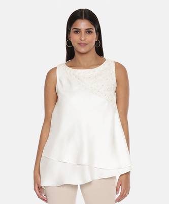 Silk Chanderi Embroidered Top 1