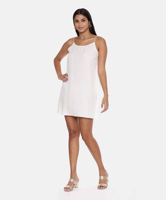 Cowl Neck Ivory Silk Short Dress 3