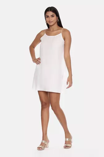 Cowl Neck Ivory Silk Short Dress