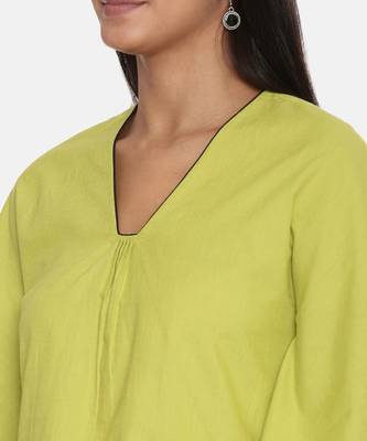 Green Cotton Pleated Top 3
