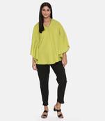 Green Cotton Pleated Top