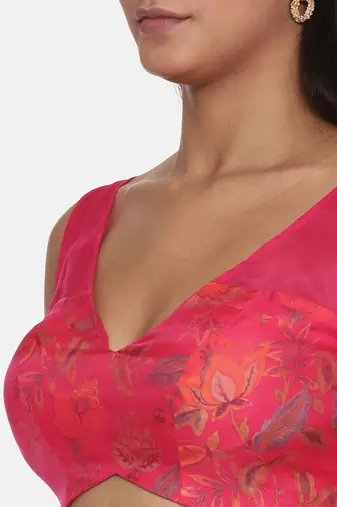 Organza Muslin Pink Printed Blouse