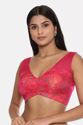 Organza Muslin Pink Printed Blouse