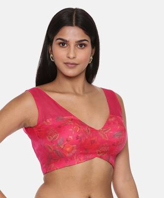 Organza Muslin Pink Printed Blouse 4