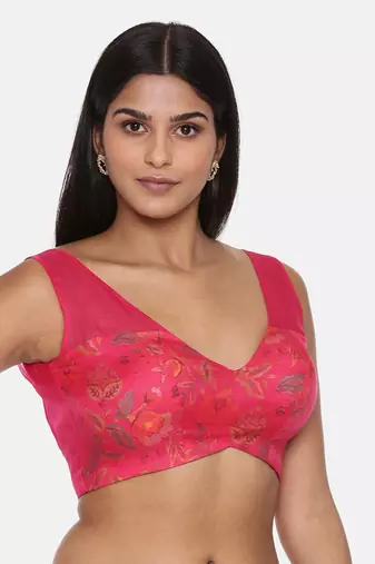 Organza Muslin Pink Printed Blouse