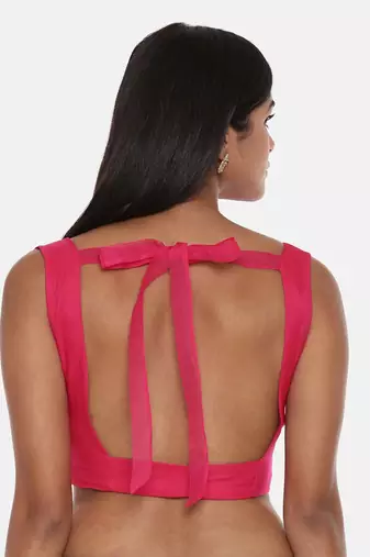 Organza Muslin Pink Printed Blouse