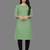Light-green woven cotton ethnic-kurtis