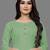 Light-green woven cotton ethnic-kurtis
