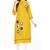 Yellow embroidered viscose rayon ethnic-kurtis