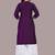 Purple embroidered viscose rayon ethnic-kurtis
