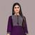 Purple embroidered viscose rayon ethnic-kurtis
