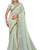 Green printed net saree with blouse