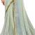 Green printed net saree with blouse