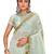 Green printed net saree with blouse