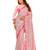 Pink printed net saree with blouse
