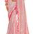 Pink printed net saree with blouse