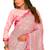 Pink printed net saree with blouse