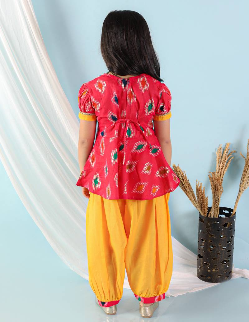 KID1 Ikat peplum with Afghani salwar
