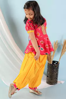 KID1 Ikat peplum with Afghani salwar