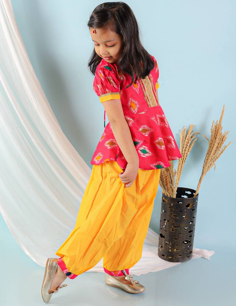 KID1 Ikat peplum with Afghani salwar