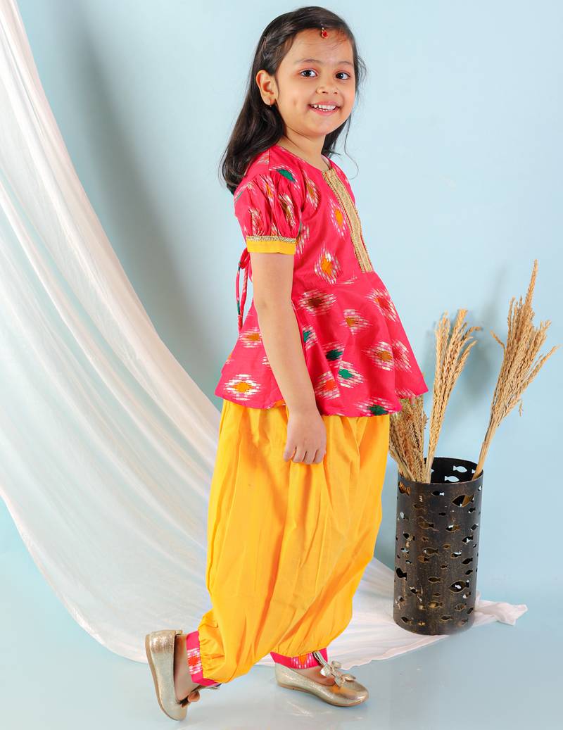 KID1 Ikat peplum with Afghani salwar