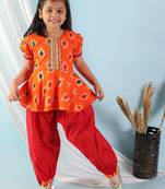 KID1 Ikat peplum with Afghani salwar