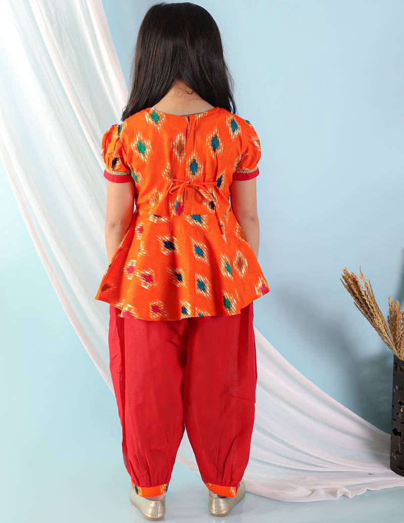 KID1 Ikat peplum with Afghani salwar