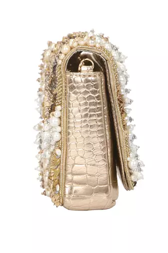 Gold Flap Clutch