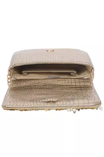 Gold Flap Clutch