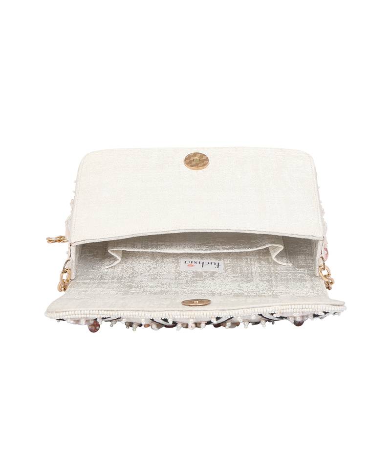 White Flap Clutch
