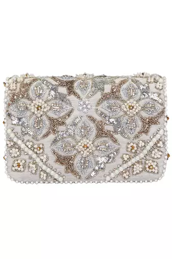 Ivory Flap Clutch