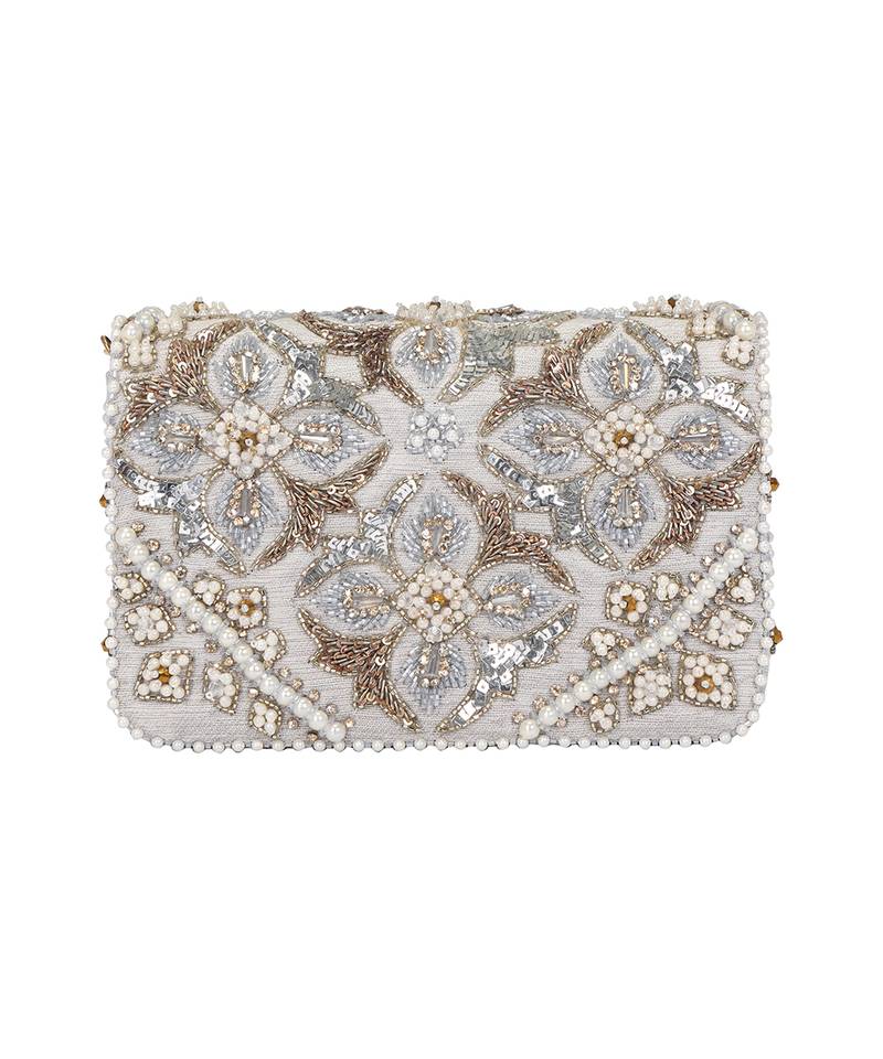 Ivory Flap Clutch