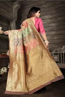 KASHMIRI MODAL HANDLOOM WEAVING SAREE WITH BLOUSE