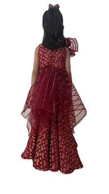 Aglare Gown with Beautiful Sequence Work for small  Girl .Maroon Gown 2